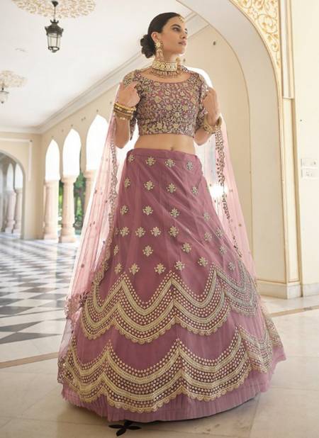 Dark Pink Colour Exclusive Wedding Wear Heavy Embroidery Work Latest Lehenga Choli Collection 8405